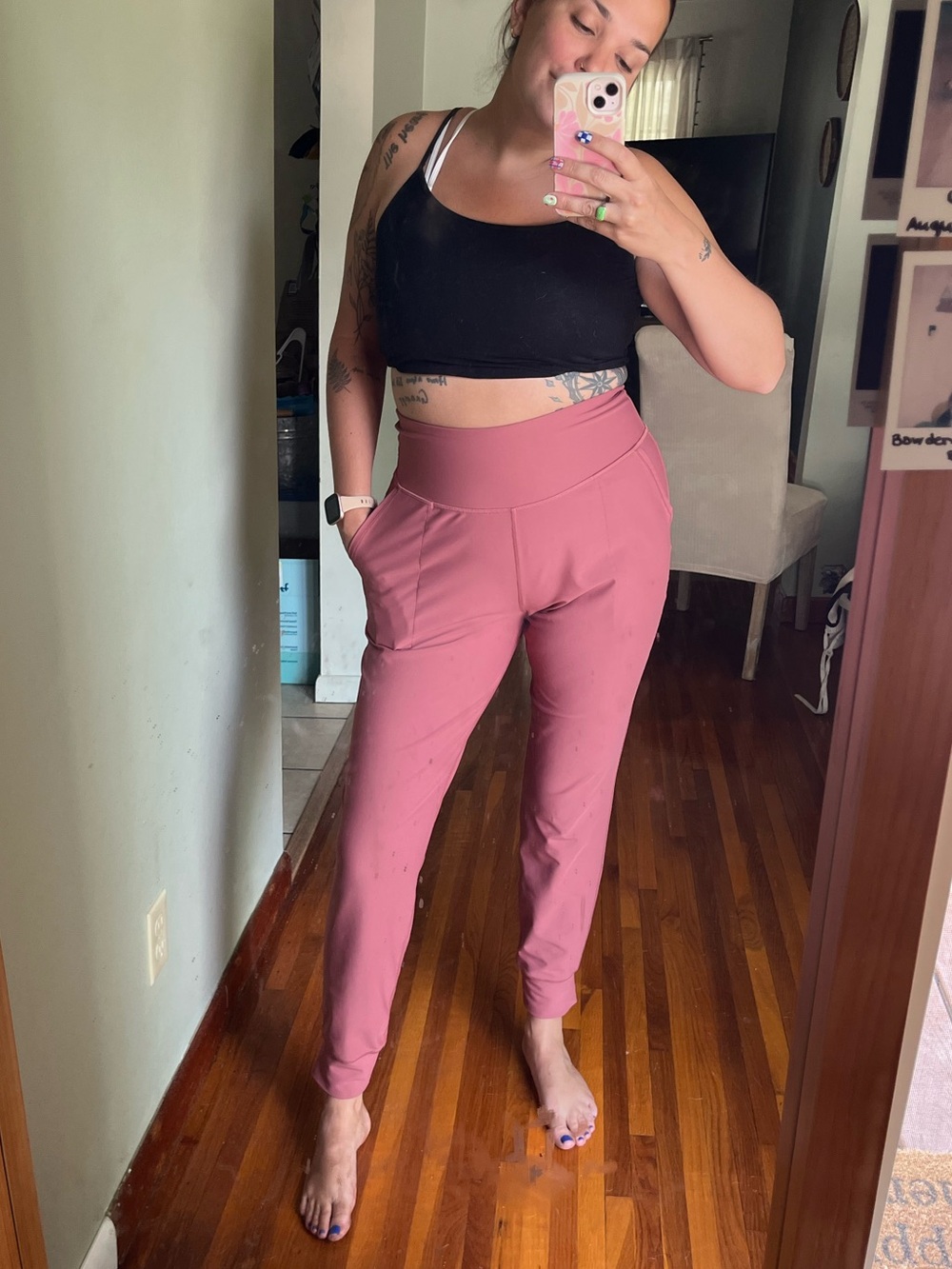 Old Navy Rose Pink High-Rise Jogger Pants
